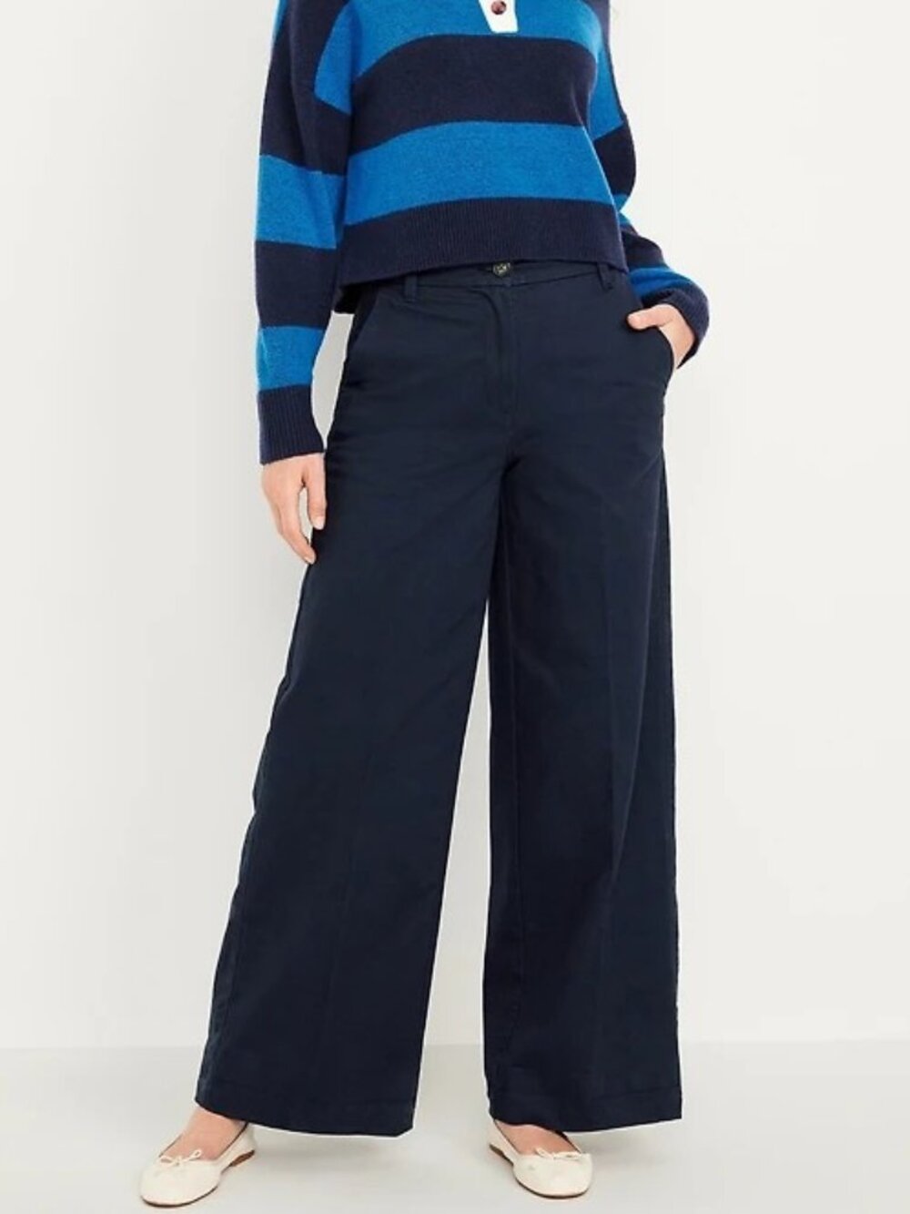 Old Navy Extra High Waisted Super Wide Leg Chino Pants NWT